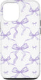 iPhone 14 Aesthetic Lilac Ribbons and Bows in Watercolor Case...