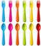 Plastic Toddler Utensils Set of 12 Kids Utensils Forks and Spoons - BPA FREE/Dishwasher Safe Toddlers Silverware Set Brightly Colored Children's S...