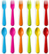 Plastic Toddler Utensils Set of 12 Kids Utensils Forks and Spoons - BPA FREE/Dishwasher Safe Toddlers Silverware Set Brightly Colored Children's S...