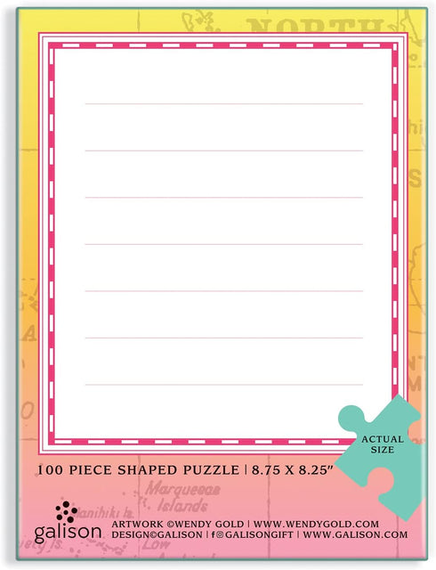Galison Wendy Gold Hawaii Shaped Mini Puzzle, 100 Pieces, 8” x 9.75” – Die-Cut Jigsaw Puzzle Featuring Art by Bestselling Artist Wendy Gold – Make...
