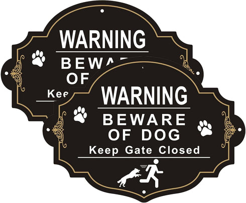 2 Pack Beware of Dog Signs for Fence, 10x8 inches Rust Free Aluminum Yard Sign, 40mil Thick Beware of Dog Sign, UV Protected & Waterproof, Outdoor...