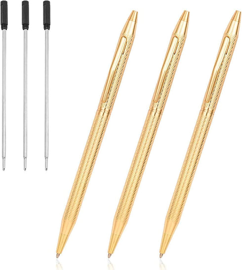 Cambond Ballpoint Pens Gold Pen - Nice Pens for Wedding Guest Book Fancy Pens for Gift Smooth Writing Pens with Black Ink 1.0mm Medium Point, 3 Pe...