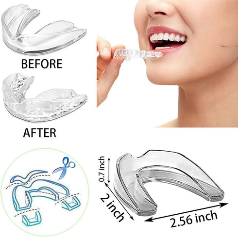 Mouth Guard for Clenching Teeth at Night,4 PCS Custom Moldable Dental Night Guard,Professional Mouth Guard for Grinding Teeth Stops Bruxism(One Si...