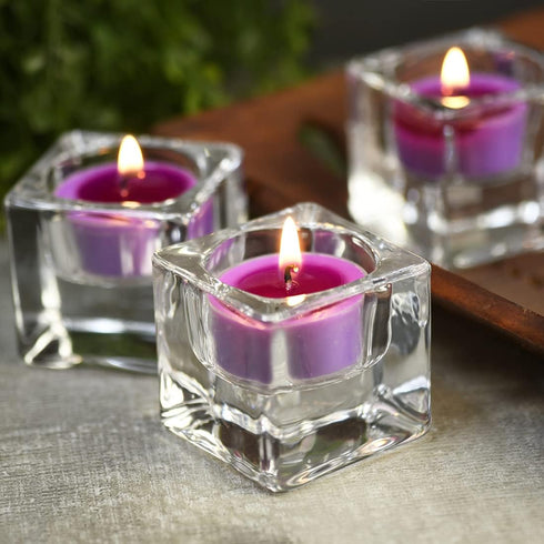 DEYBBY Scented Soy Wax Tealight Candles Bulk, Lavender Aromatherapy Candle for Stress Relief, Clear Cup Long Lasting, for for Relaxation, Spa and ...