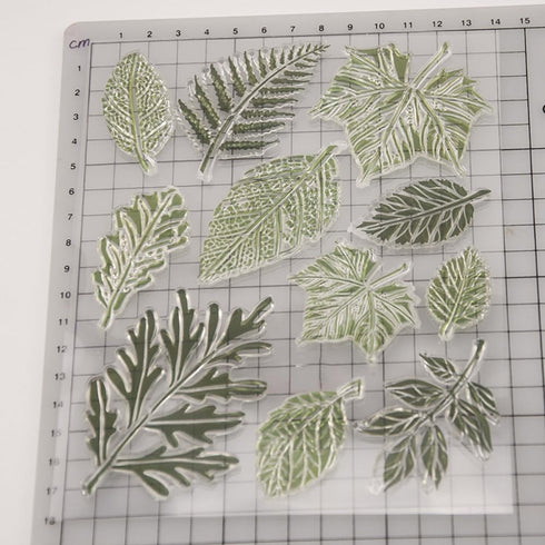 Green Leaves Clear Stamps for Card Making Broadleaves Transparent Silicone Stamp DIY Scrapbooking Supplies Embossing Paper Card Album...