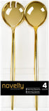 Dazzling Gold Novelty Serving Spoon & Spork Plastic Serveware - 4 Count - Perfect for Parties and Events...