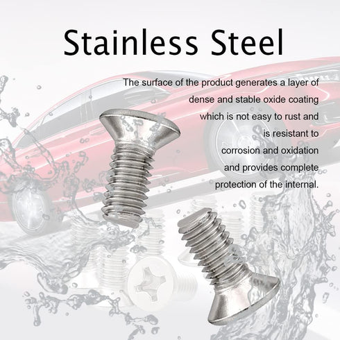 8PCS Stainless Steel Brake Disc Rotor Screws, Retaining Hardware Bolts Screw Kit for Front and Rear, 93600-06014-0H Brake Disc Screws Replace for ...