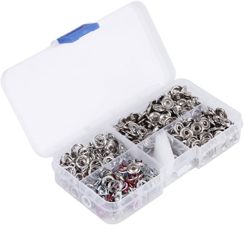 Press Stud Pliers Heavy Duty - 120 Pcs Buttons+1 Pliers+1 Punch Tool 120 Sets Mix Colors Metal Prong Snap Buttons Fasteners Press Studs and Plier ...
