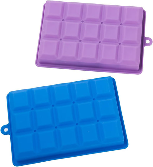 AYI&AYEE Silicone Ice Cube Trays with Lids - 2 Pack - 15 Cavities 1 2/5 inch (2 tbsp / 30ml / 1 fl oz) Square Ice Cubes Baking Molds - BPA free - ...