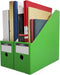 Green Cardboard Magazine Holder (2 Pack), Magazine File Holder for Desk, Sturdy Book Bins for Classroom, Vertical File Folder Organizer, 10.6'' H×...