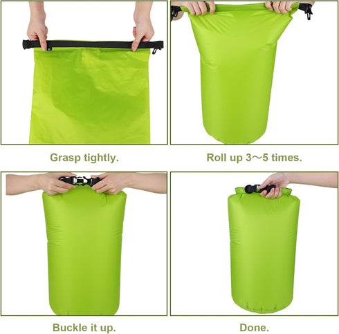 Dry Bags Waterproof bag 3-Pack, 5L/15L/30L Ultralight Dry Sack Portable Stuff Sack Waterproof Bags for Travel Camping Hiking Kayaking Backpacking ...
