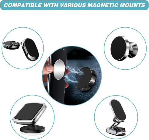 40Pcs Phone Metal Plates, Round Mobile Phone Metal Plate Made Iron, Adhesive Cell Phone Case Back Magnet Stickers for Magnetic Car Mount, Crafts W...