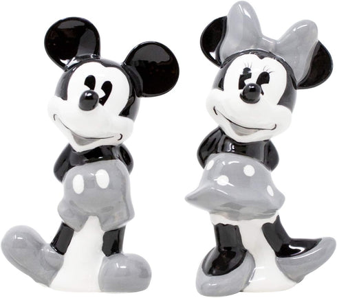 Disney Mickey and Minnie Mouse Grey Salt and Pepper Shakers...
