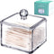 Modern Square Qtip Holder Acrylic Bathroom Vanity Countertop Storage Organizer Canister Jar for Cotton Swabs, Rounds, Balls, Makeup Sponges, Bath ...