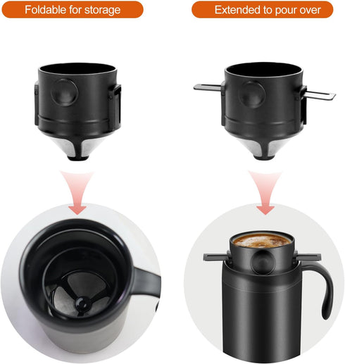 16oz Camping Coffee Maker Pour Over Coffee Maker Set?Camp Pour Over Set?Portable Coffee Kit for Travel, Camping, Offices, Backpacking...