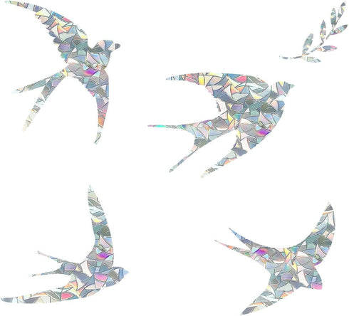 Swallow Static Window Clings Anti Collision Window Decals for Bird Strikes, Glass Awareness Stickers, Stop Birds Flying into Windows, Set of 20...