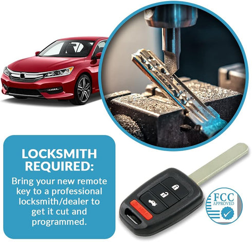 Keyless2Go Replacement for Keyless Entry Remote Car Key Fob for Select Honda Accord & Civic Vehicles...