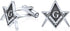 Shield Round Freemasons Compass Symbol Masonic Cuff Links For Men Blue Black Enamel Two Tone Silver Or Gold Tone Stainless Steel Hinge Bullet Back...