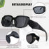 BOJOD Trendy Rectangle Sunglasses For Women Men Retro 90s Oval y2k Retangular Sunglasses Square Black Shades...