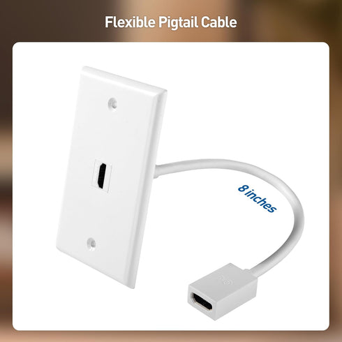 Cable Matters 2-Pack 48Gbps HDMI 2.1 Keystone Pigtail Cable - 8 Inches, Support 8K@60Hz, 4K@240Hz and HDR (HDMI Keystone Pigtail 8K, HDMI 2.1 Pigt...