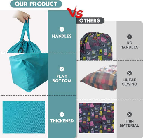 Tear Proof Nylon Laundry Bag with Handles,Hamper Liner with Drawstring Closure for Travel,Dirty Clothes Bag Fit Most Laundry Hamper and Sorter,27....