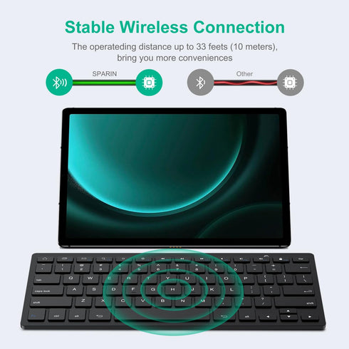 SPARIN Wireless Bluetooth Keyboard for Samsung Galaxy Tab A9 Plus/A8/A7 Lite/S9 FE/S9+/S6 Lite/S9.., Portable Keyboard for Samsung Tablet&Laptop&P...
