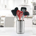 Stainless Steel Kitchen Utensil Holder, Kitchen Caddy, Utensil Organizer, Round Shape Utensils Crock, 7" by 4.3" (utensils not included)...