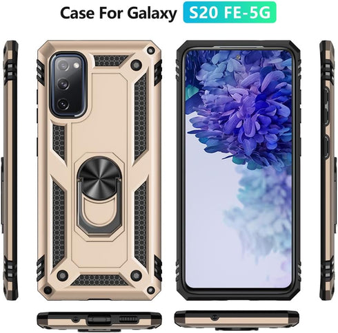 Yiakeng for Samsung Galaxy S20 FE Case, Galaxy S20 FE 5G case with HD Screen Protector, Military Grade Protective Cases with Ring for Samsung Gala...