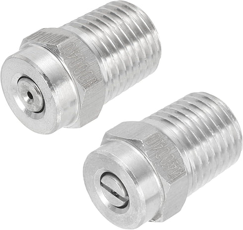 uxcell 304 Stainless Steel Pressure Washer Nozzle, 1/4NPT Thread Spray Tip, 0 Degree and 40 Degree, 1.2mm Orifice Diameter 1 Set...