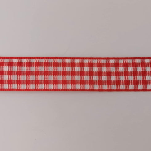 Red and White 100% Polyester Gingham Ribbon 25 Yards Each Roll (5/8", red)...