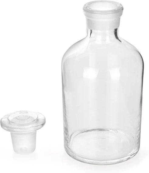 250ml Glass Reagent Bottle,Narrow Mouth Borosilicate Glass Reagent Bottle with Standard Ground Glass Stopper (8.45oz,Clear)…...