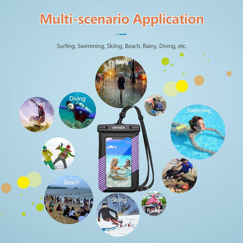 Waterproof Phone Pouch 2Pcs(S+L),Waterproof Phone Lanyard Case,IPX8 Floating Waterproof Phone Case Dry Bag for iPhone 1514 Pro 13 13 Pro Max 12 11...