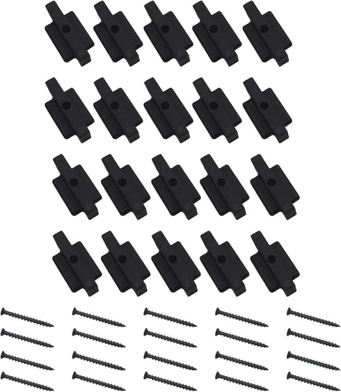 20PCS Hidden Fasteners Clips Black Universal Plastic T Clips with Screws for Composite Decking Boards...