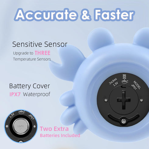 Baby Bath Thermometer Tub Water Temperature Thermometer for Bathtub Crab Newborn Baby Safety Floating Tub Toy Gift for Toddlers, Girls, Boys, Infa...
