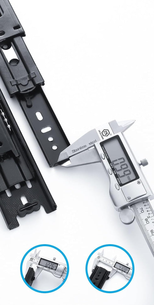 Tang.Drawer Slides Ball Bearing Full Extension 3 Section Slide Track Mounting Drawer Runners Slider for Cabinet Home Furniture, 2 Pack (Black 10 i...