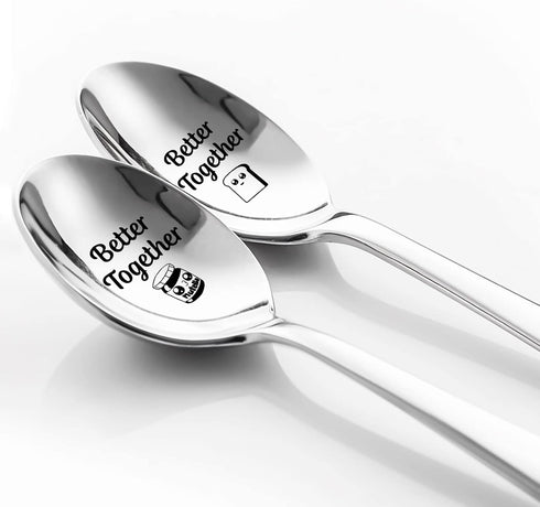 Better Together Fun Spoon Gift Set, Gift for Hazelnut Jam Lovers, Valentine's Day Christmas Anniversary Birthday Gift for Wife Husband Dad Mom, Ce...
