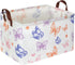 Rectangular Baby Girl Basket,Buttfly Storage Basket,Kids Storage Bin,Organizer with Handles for Girls Room Decor,Cute Basket,Toy Bin,Gift Box,(But...