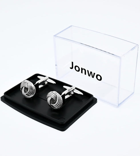 Hollow Out Twist Knot Shape Men's Cufflinks In Gift Case Silver / 14K Gold Plated Cufflinks for Men Jewelry for Wedding Party Business Birthday An...