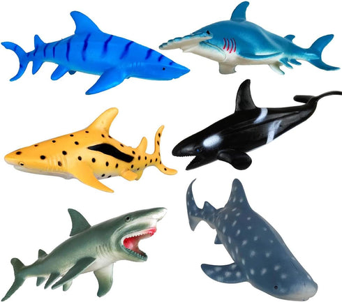 Shark Toys Figures,Ocean Animals,Plastic Sea Creatures,Kids Gifts,Zoo Animals,Aquatic Educational Toys,6 Piece...