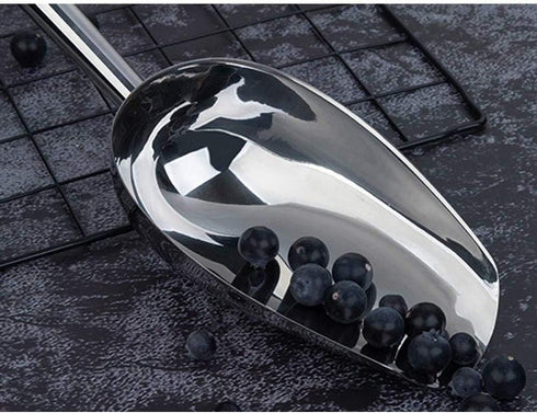 Ice Scoop 8oz, 9.9 Inch Small Stainless Steel Metal Food Scoops for Kitchen Bar Party Wedding, Superb mirror polish surface, Heavy Duty & Anti Rus...