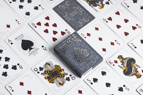 Bicycle Cinder Premium Playing Cards, Silver Smoke Foil, 1 Deck...