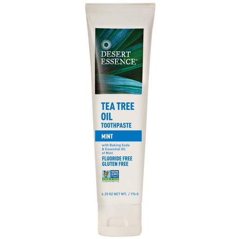 Desert Essence Tea Tree Oil Toothpaste - Mint - 6.25 Oz - Refreshing Taste - Deep Cleans Teeth & Gums - Helps Fight Plaque - Sea Salt - Pure Essen...