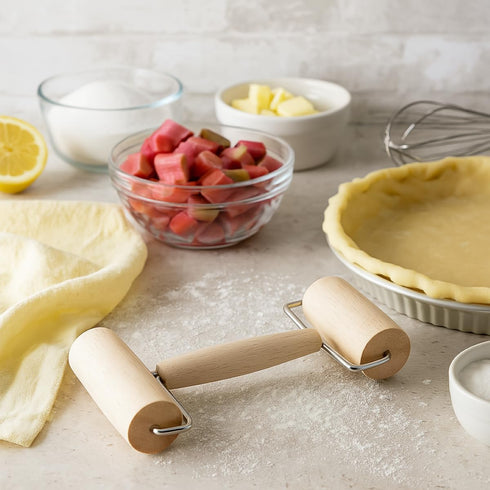 Mrs. Anderson’s Baking Double Dough Roller, Includes 4.125 and 2.375-Inch Wide Cylinders, Rubberwood...