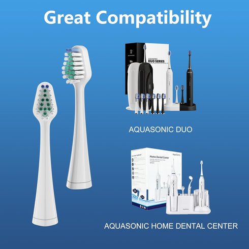 Toothbrush Heads for Waterpik Triple Sonic Tooth Brush, Complete Care 5.0/9.0, AquaSonic Duo and Home Dental Center Electric Toothbruh, 10 Count(P...