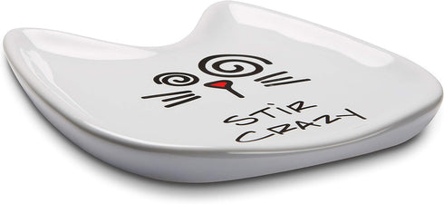 Pavilion Gift Company Blobby Cat, Cat Spoon Rest "Stir Crazy", 5", White...
