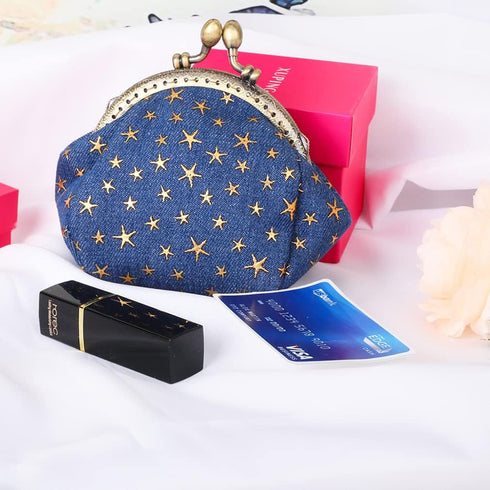 iSuperb Coin Purse Coin Bag Star Pouch Kiss-Lock Change Purse Small Wallets Coin Pouch for Women (Navy blue)...