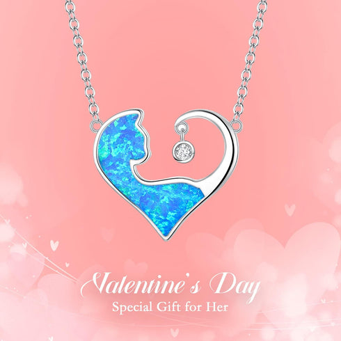 EVER FAITH 925 Sterling Silver Choker Necklace Dainty Tiny Opal Round/Heart Pendant Necklace Jewelry Gift for Women...