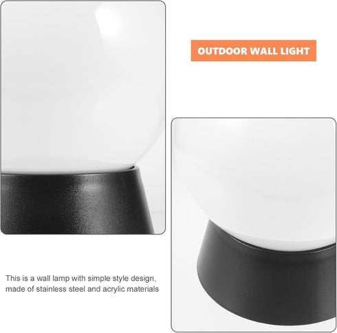 DOITOOL 1PCS Outdoor Light Fixtures Wall Mount, Ball Shaped White Exterior Wall Sconce Lamp Porch Light Fixture for Front Porch, Patio, Backyard, ...