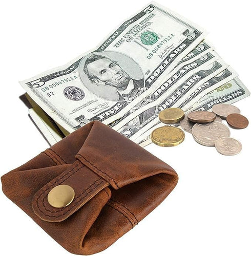 Jajmo Legacy Premium Leather Coin Pouch - Compact Change Holder and Mini Pocket Wallet for Men & Women - Pack of 1...
