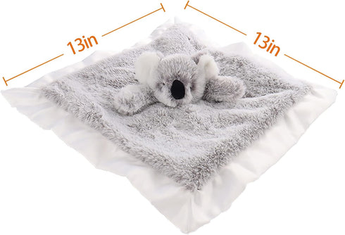 Apricot Lamb Stuffed Animals Security Blanket Gray Koala Infant Nursery Character Blanket Luxury Snuggler Plush(Gray Koala, 13 Inches)...